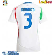 Italy Federico Dimarco #3 Replica Away Shirt Ladies Euro 2024 Short Sleeve